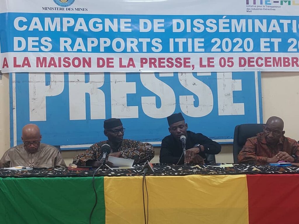 Mali: Initiative pour la Transparence des  Industries Extractives : Les rapports 2020-2021 présentés aux médias !